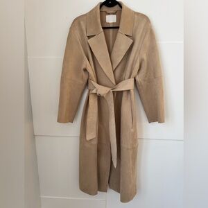 Faux suede cream duster jacket